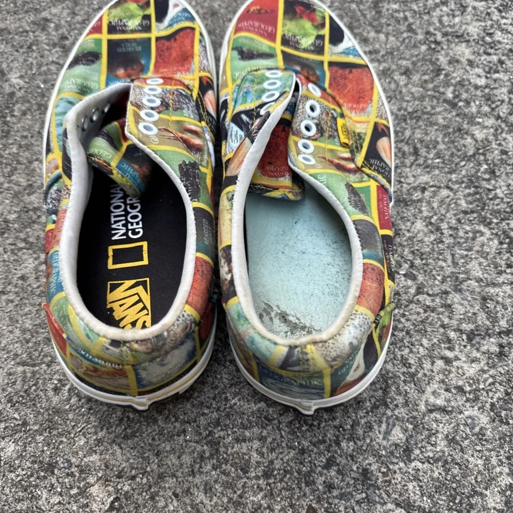 Vans National Geographic Print Unisex Low Ankle Shoes Size 9 Mens/10.5 Womens